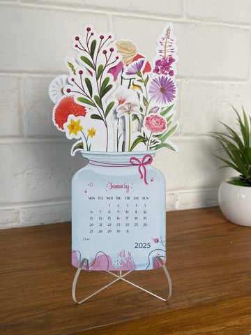 Floral Calendar Vase | Desktop Calendar