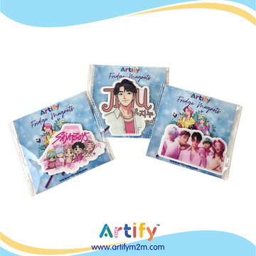 Premium Fridge Magnets - Strong Magnetic Grip & HD Print - K-Pop Decorative Magnets for Refrigerator, Lockers & Whiteboards - Scratch-Resistant Finish (Pack of 3)