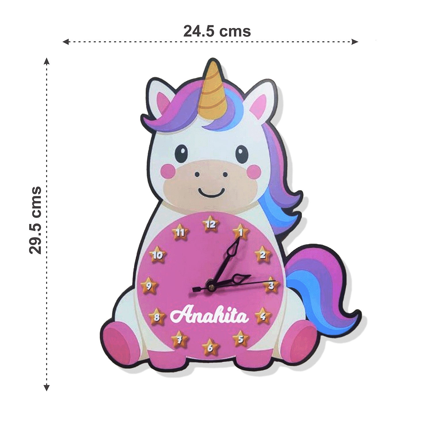 Printed Clock Kids Room Decor - Cute Unicorn