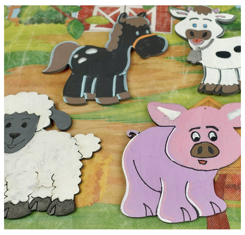 DIY Paint Kit for Kids Fridge Magnet Room Decor (Farm Animals)