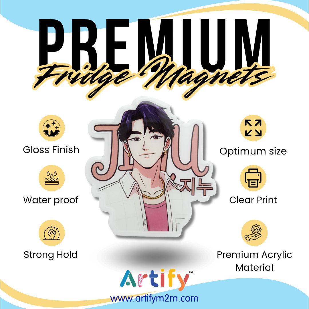 Premium Fridge Magnets - Strong Magnetic Grip & HD Print - K-Pop Decorative Magnets for Refrigerator, Lockers & Whiteboards - Scratch-Resistant Finish (Pack of 3)