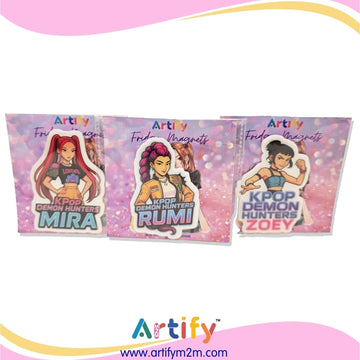 Premium Fridge Magnets | DEMON HUNTERZ | Strong Magnetic Grip & HD Print - K-Pop Decorative Magnets for Refrigerator, Lockers & Whiteboards - Scratch-Resistant Finish (Pack of 3) (Copy)