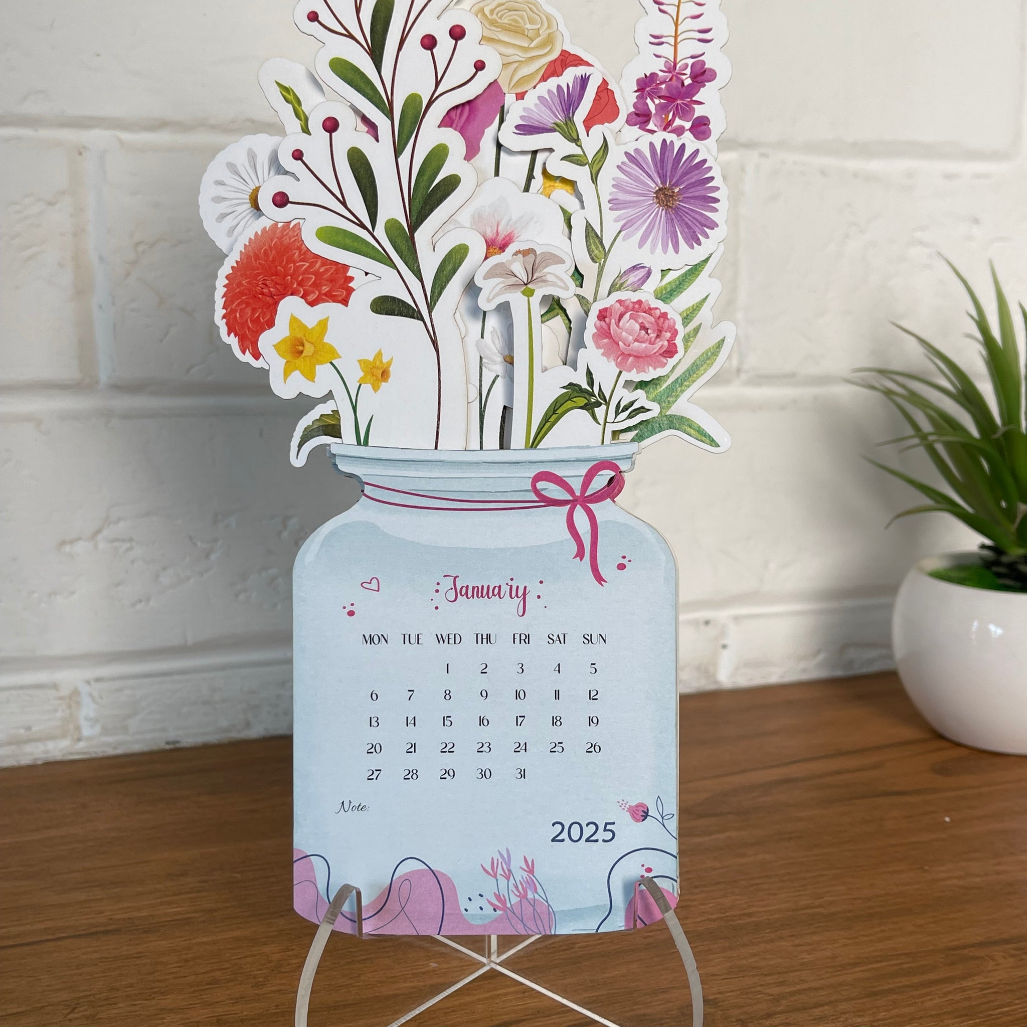 Floral Calendar Vase | Desktop Calendar