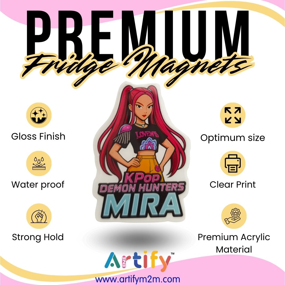 Premium Fridge Magnets | DEMON HUNTERZ | Strong Magnetic Grip & HD Print - K-Pop Decorative Magnets for Refrigerator, Lockers & Whiteboards - Scratch-Resistant Finish (Pack of 3) (Copy)