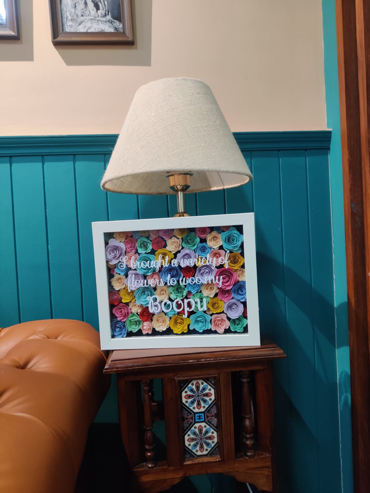 Personalized Floral Shadow Frame