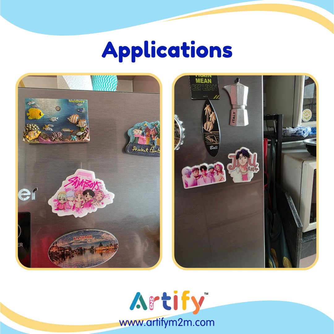 Premium Fridge Magnets - Strong Magnetic Grip & HD Print - K-Pop Decorative Magnets for Refrigerator, Lockers & Whiteboards - Scratch-Resistant Finish (Pack of 3)