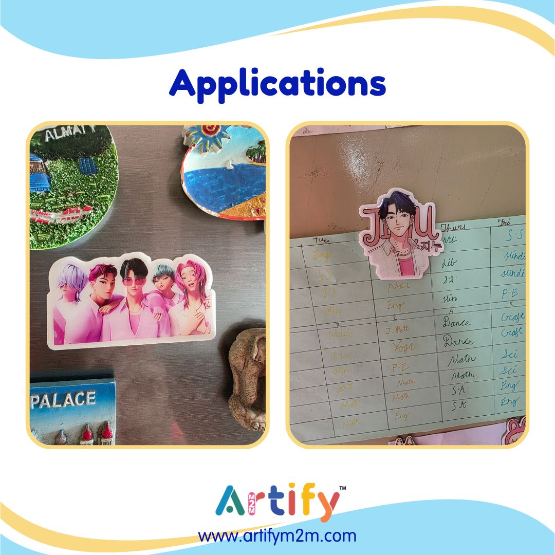 Premium Fridge Magnets - Strong Magnetic Grip & HD Print - K-Pop Decorative Magnets for Refrigerator, Lockers & Whiteboards - Scratch-Resistant Finish (Pack of 3)