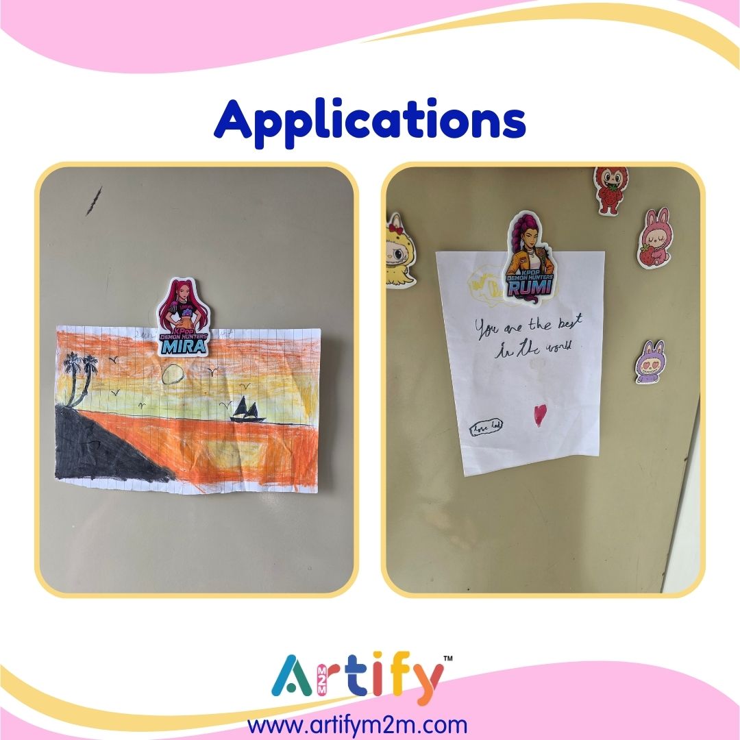 Premium Fridge Magnets | DEMON HUNTERZ | Strong Magnetic Grip & HD Print - K-Pop Decorative Magnets for Refrigerator, Lockers & Whiteboards - Scratch-Resistant Finish (Pack of 3) (Copy)