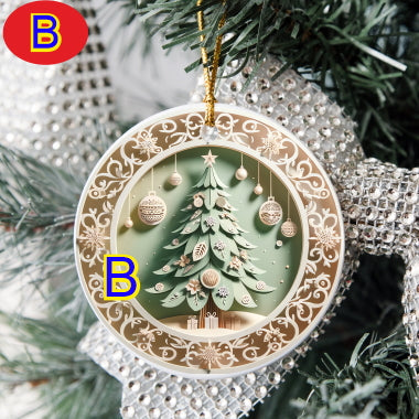 3D Looking Pastel Christmas Tree Ornaments - Christmas Tree