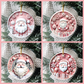 3D Looking Pastel Christmas Tree Ornaments - Santa