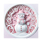 3D Looking Pastel Christmas Tree Ornaments - Snowman