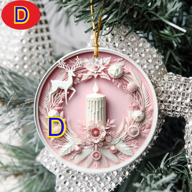 3D Looking Pastel Christmas Tree Ornaments - Jesus Christ
