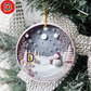 3D Looking Pastel Christmas Tree Ornaments - Snowman