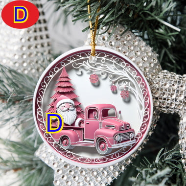 3D Looking Pastel Christmas Tree Ornaments - Christmas Tree