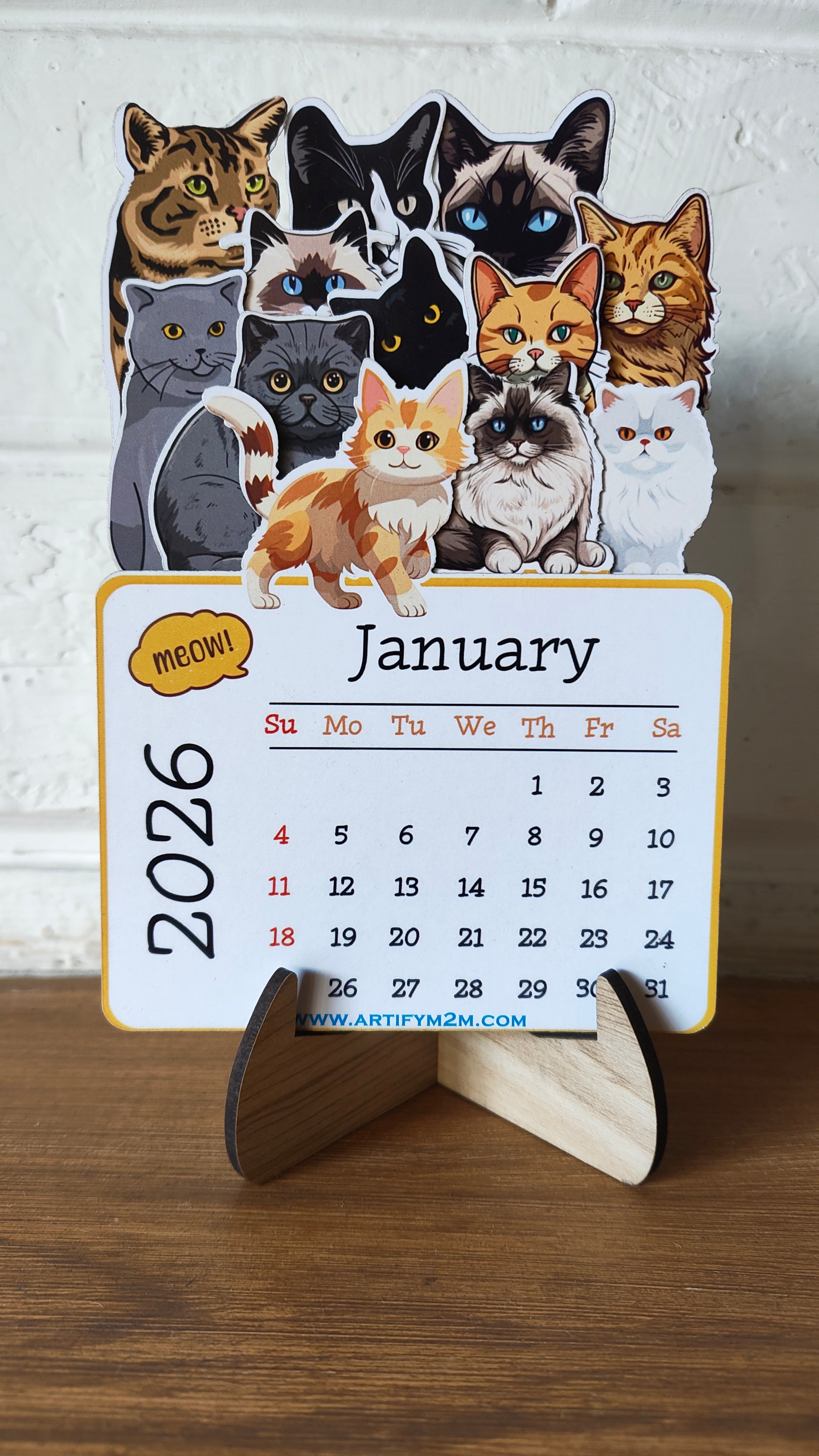 Interchangeable Desktop Calendar | Cats