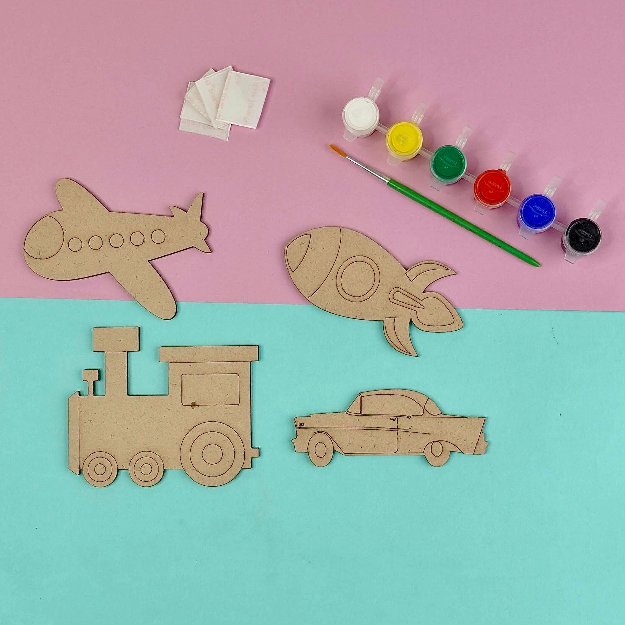 DIY Paint Kit for Kids Fridge Magnet Room Decor (Vehicles)