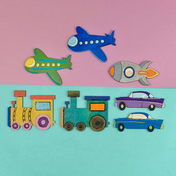 DIY Paint Kit for Kids Fridge Magnet Room Decor (Vehicles)