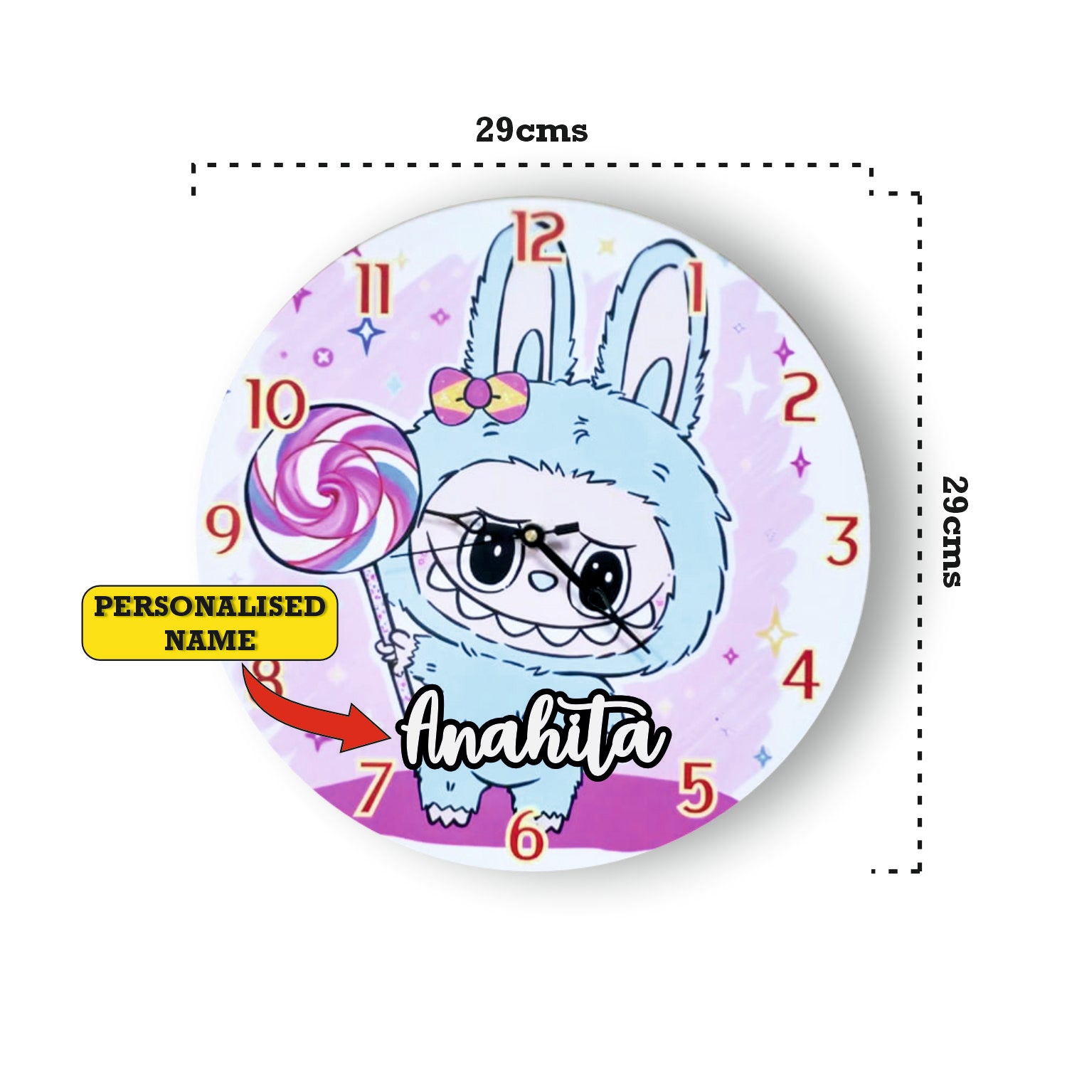 Printed Clock Lbabu Kids Room Decor - Candy