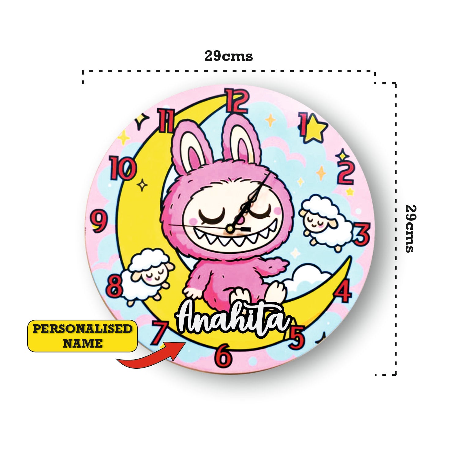 Printed Clock Lbabu Kids Room Decor - Night