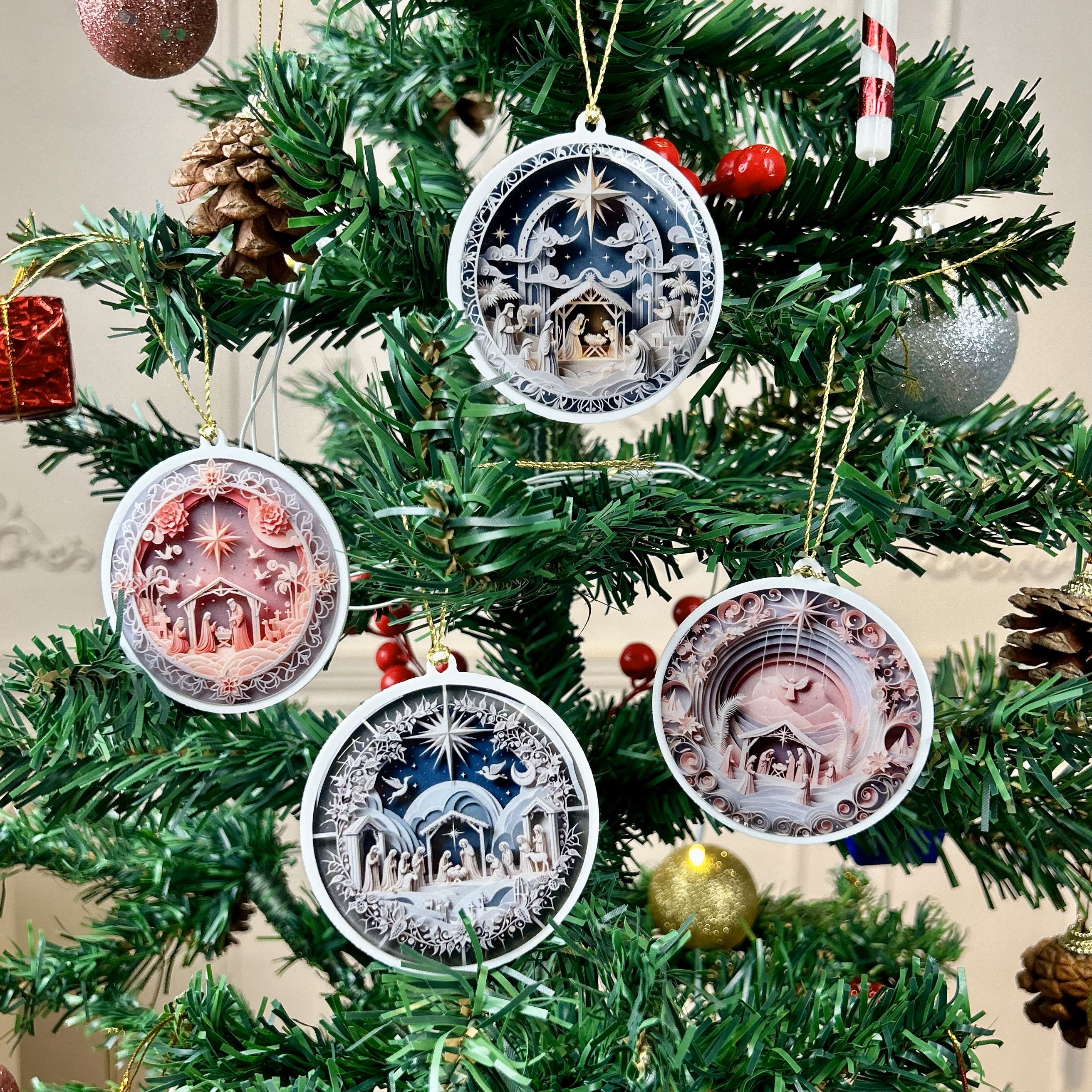 Pastel Christmas Tree Ornaments - Naitivity