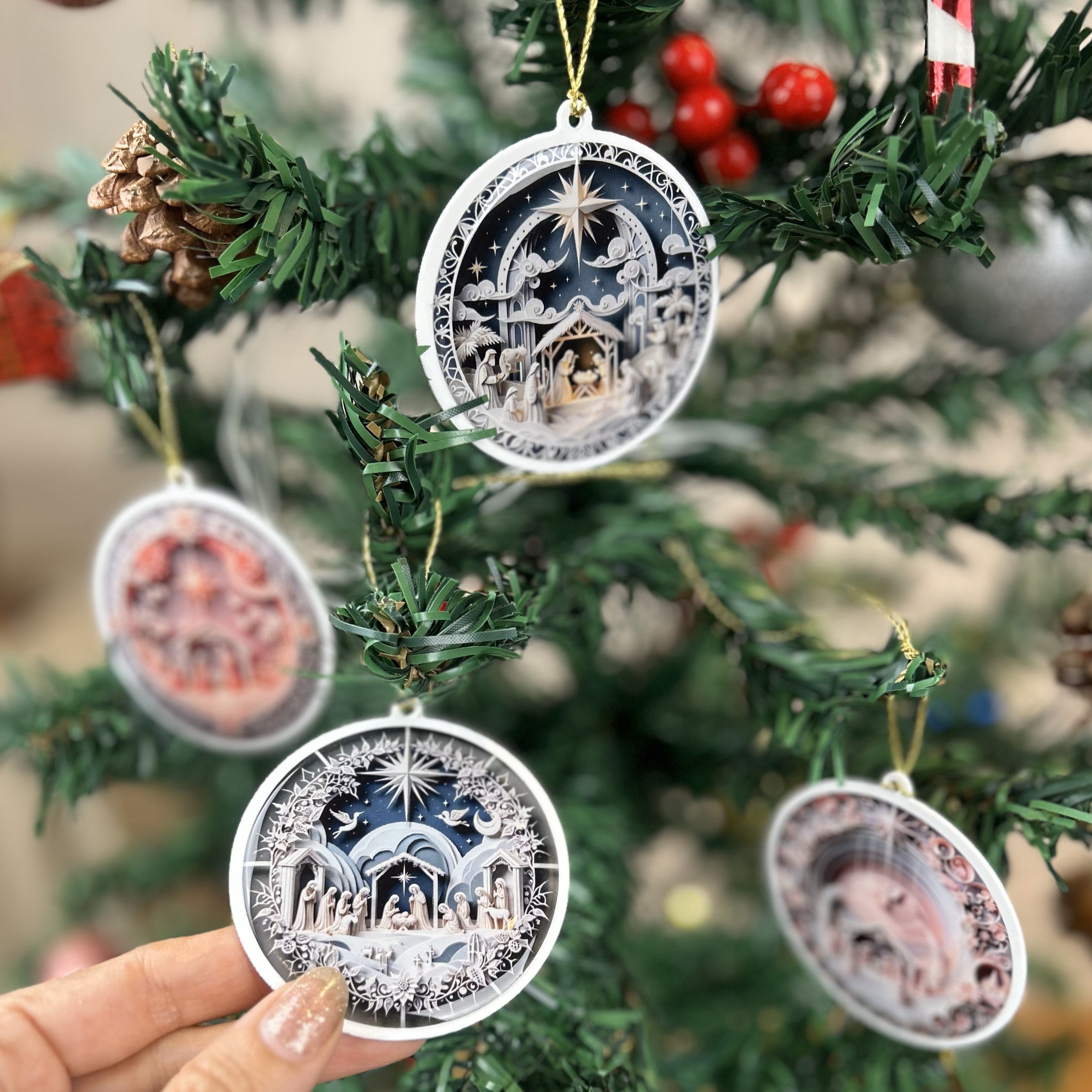 Pastel Christmas Tree Ornaments - Naitivity