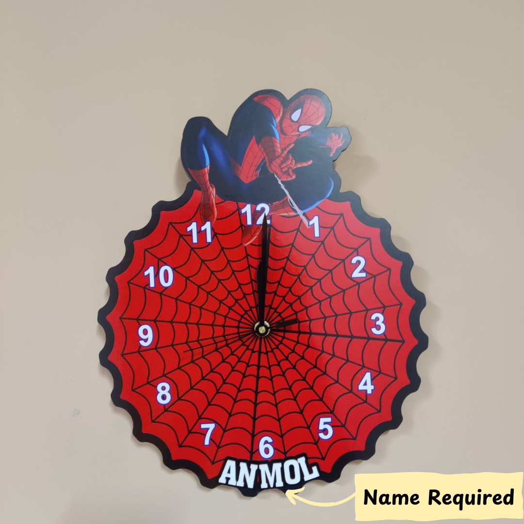 Printed Clock Spiderman