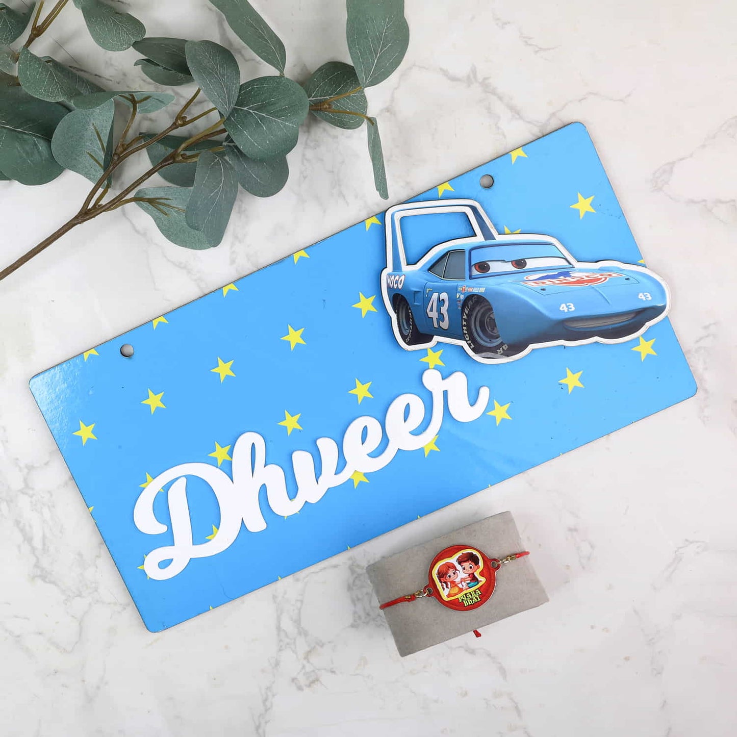 Printed Custom Name Frame & Rakhi Combo