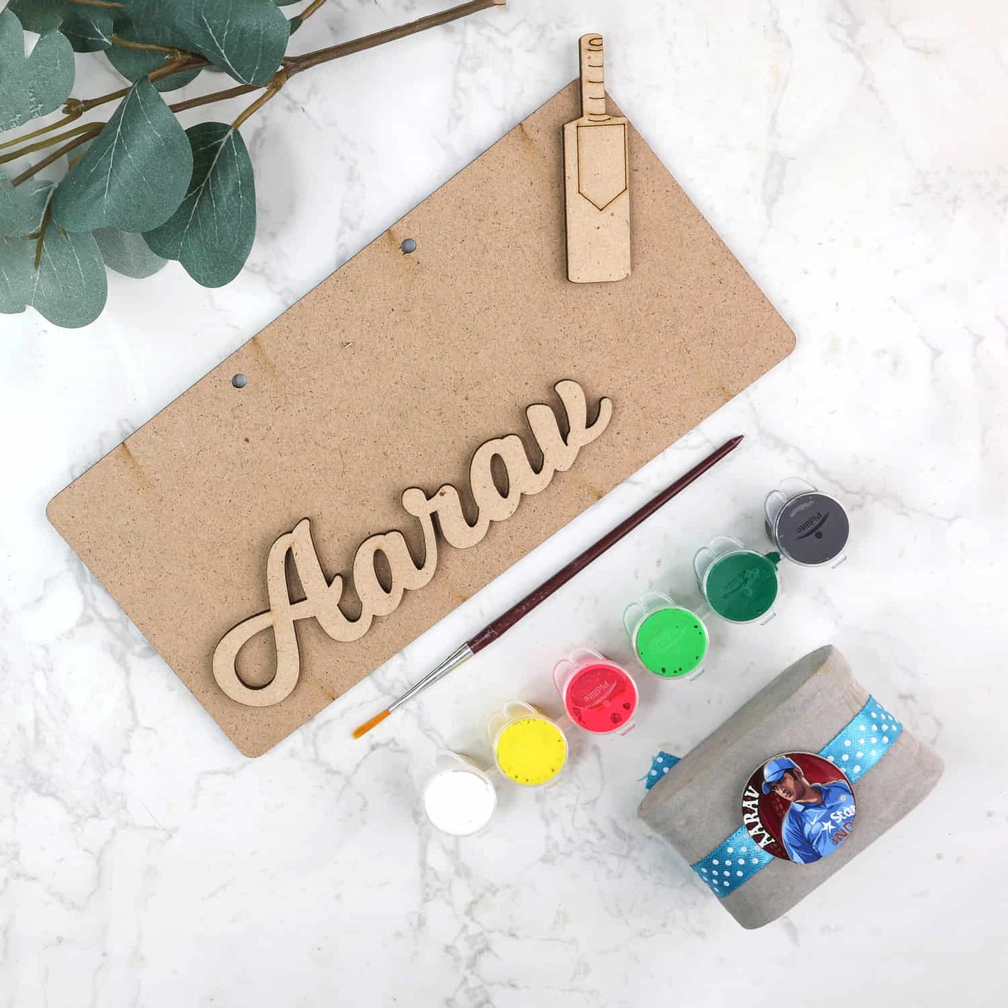 DIY Rectangular Name Plank Kit & Rakhi Combo