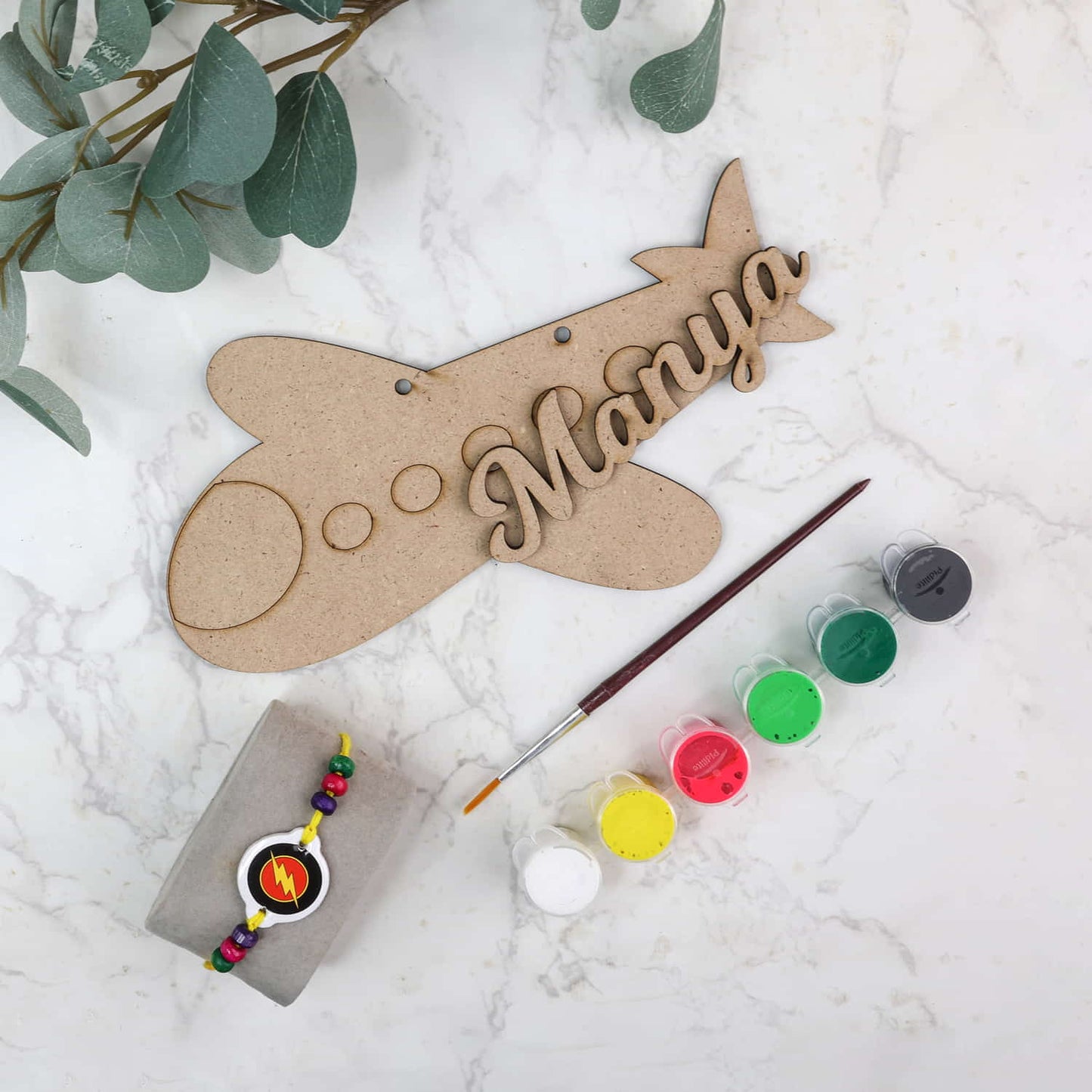 DIY Custom Name Plank Kit & Rakhi Combo