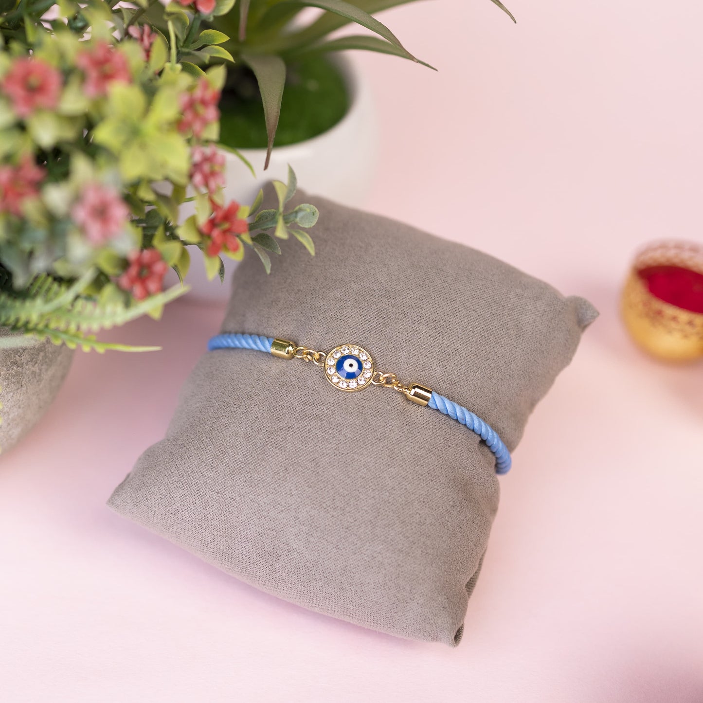 Evil Eye Diamond Studded | Premium Rakhi | Circle