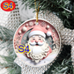 3D Looking Pastel Christmas Tree Ornaments - Santa