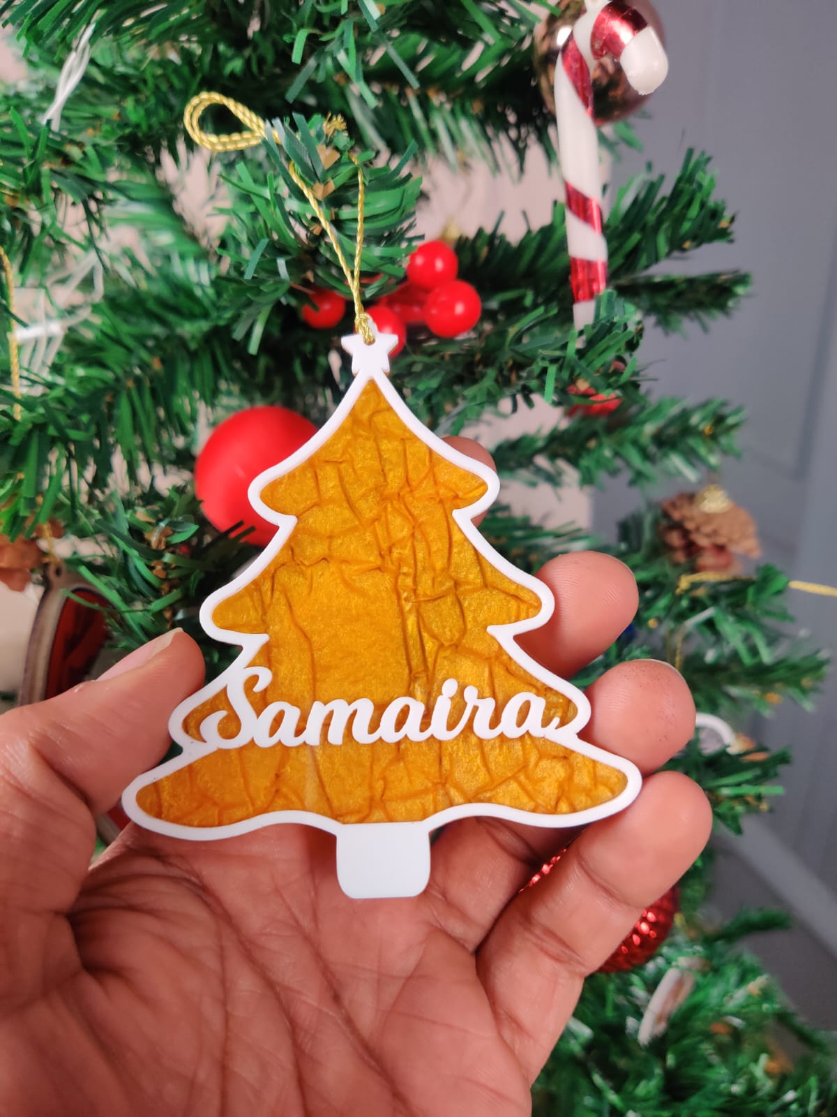 Personalized Christmas Tree Ornaments Dual Layered Acrylic