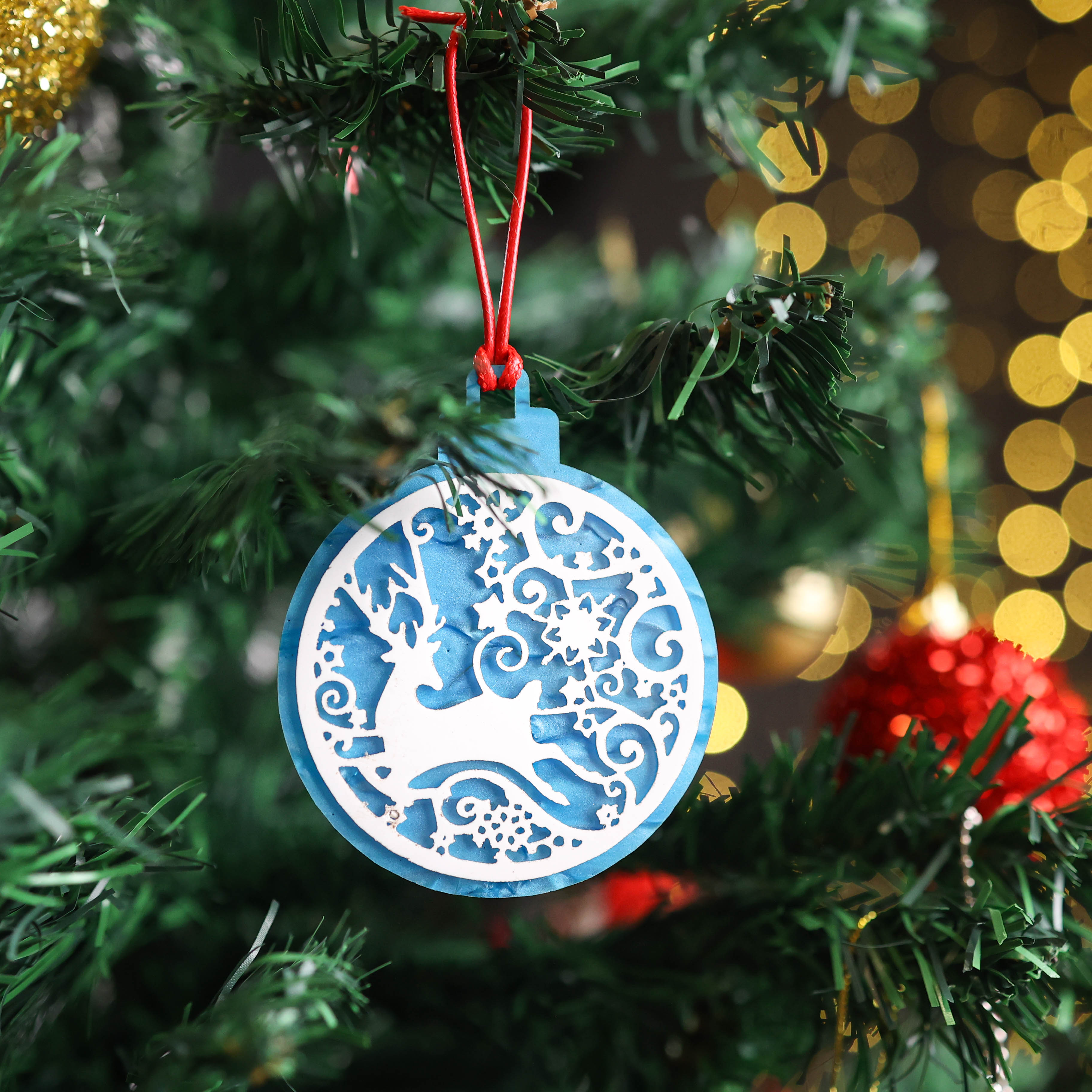 Christmas Tree Ornaments Acrylic Dual Layered - Set of 4