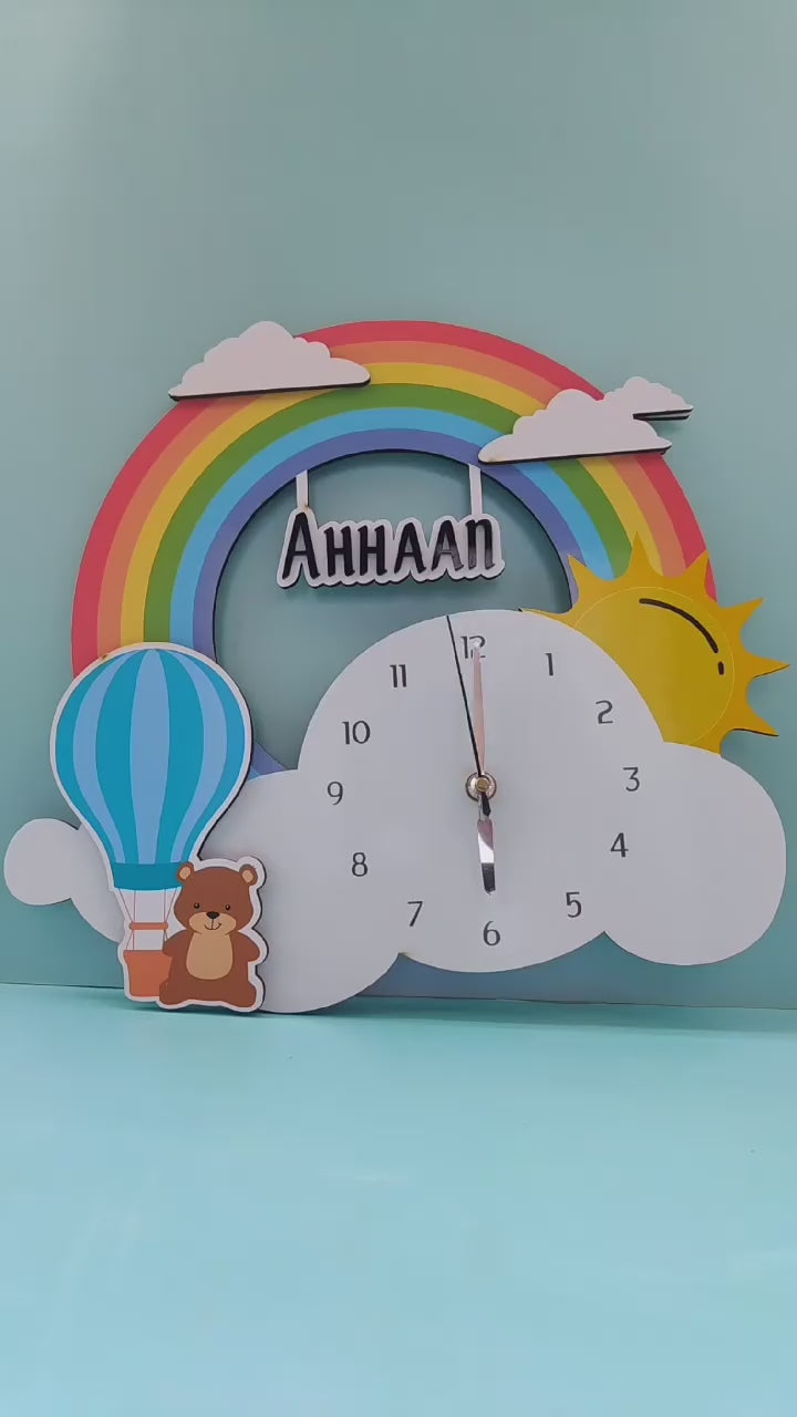 Printed Clock Rainbow
