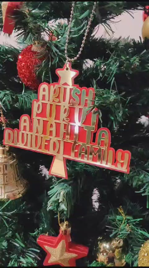 Family Name Tree Personalised Christmas Premium Ornament