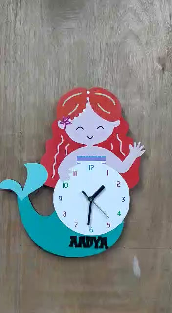 Printed Clock Mermaid