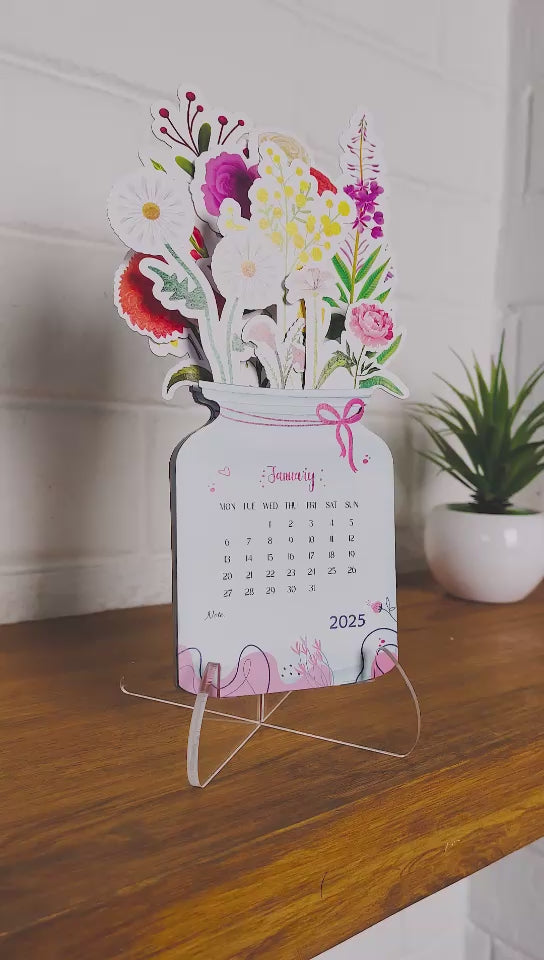Floral Calendar Vase | Desktop Calendar