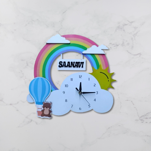 Printed Clock Rainbow