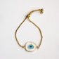 Mother of Pearl & Enamel Evil Eye | Premium Rakhi