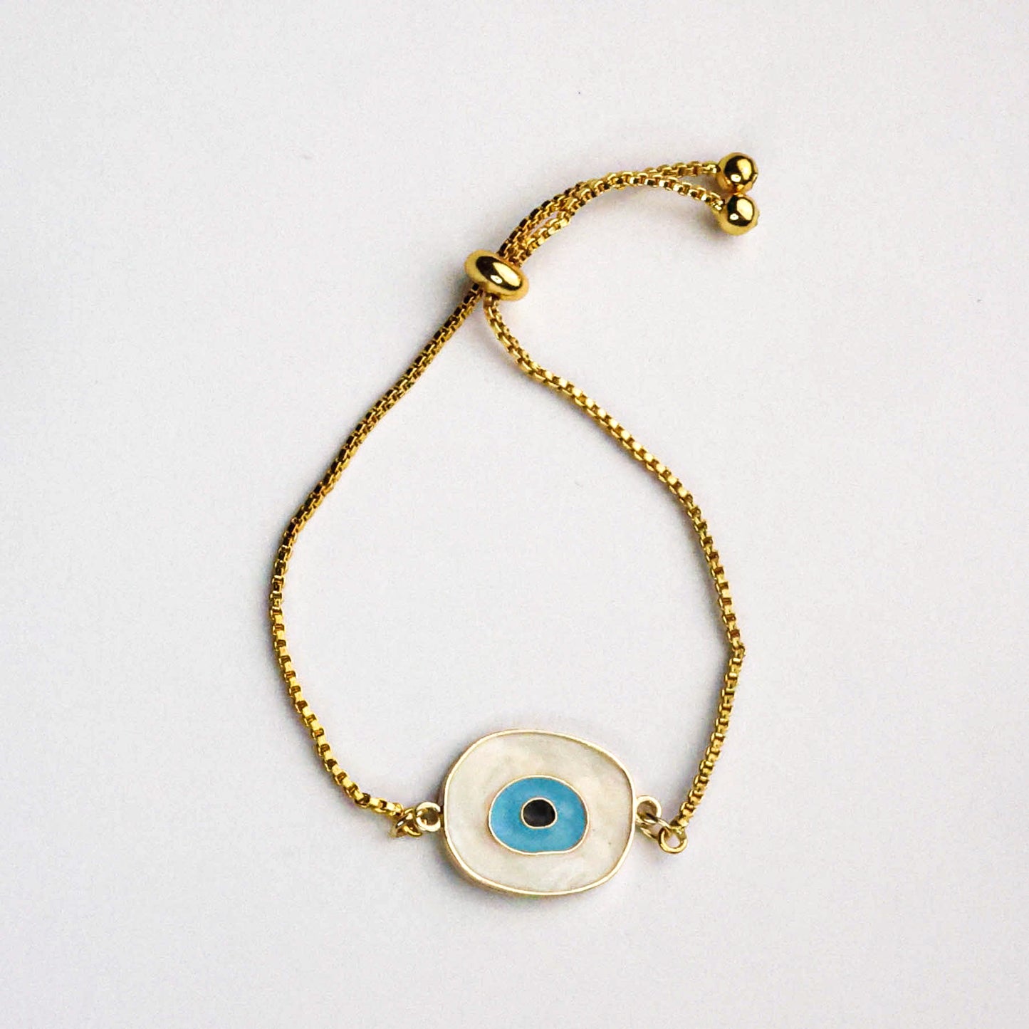 Mother of Pearl & Enamel Evil Eye | Premium Rakhi