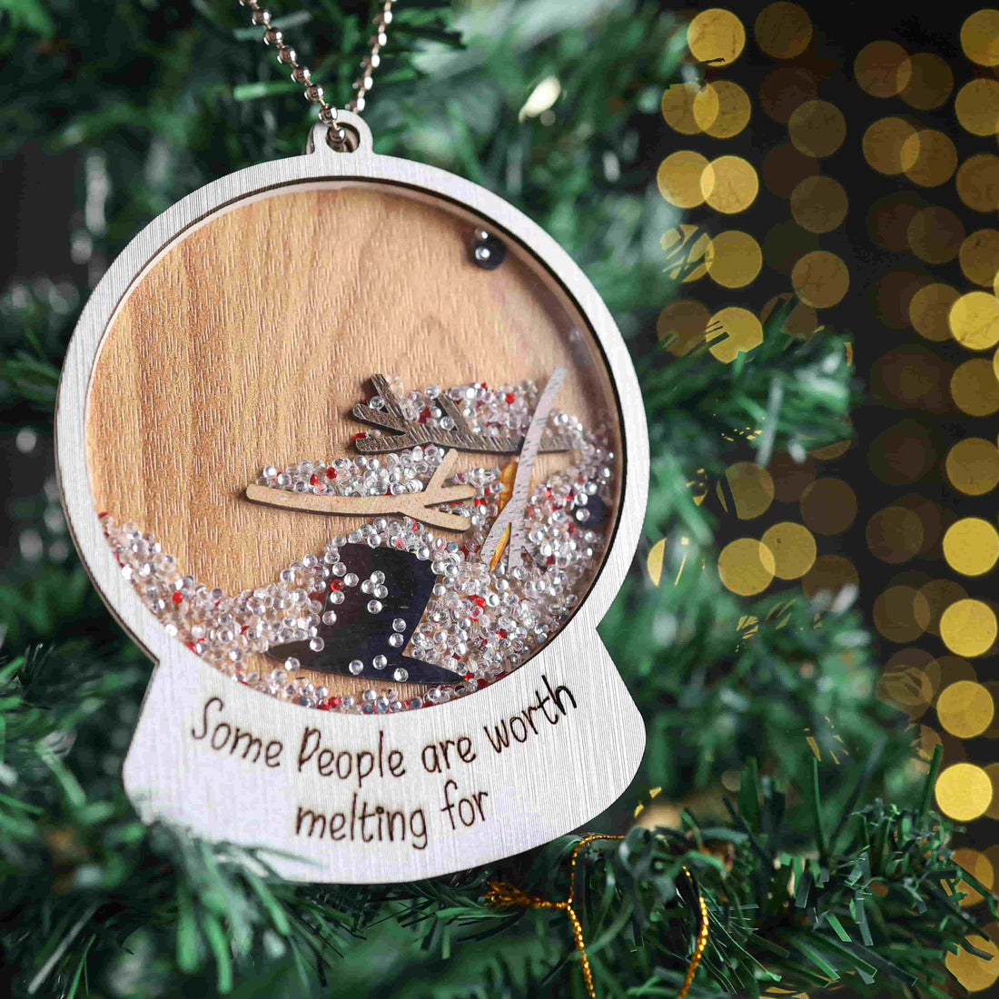 Premium Christmas Ornament Shaker - Melting Snowman
