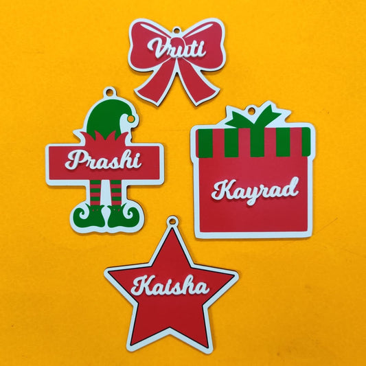 Personalised Christmas Ornaments Printed & Acrylic Name